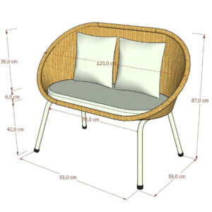 Rattan - Kagumi Chair 2 Seater White 5 5 furniture kursi kagumi chair 2 seater white