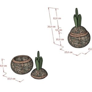 Rattan - Pineapple Mini Basket 10 Detail Nanas Mini Aksesoris